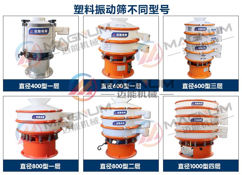碳化硅塑料振動(dòng)篩不同型號展示